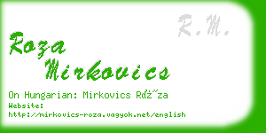 roza mirkovics business card